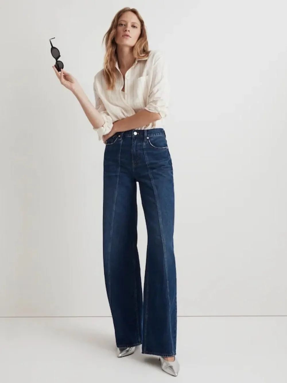 In Search of Madewell superwide leg jeans twisted seam edition size 24